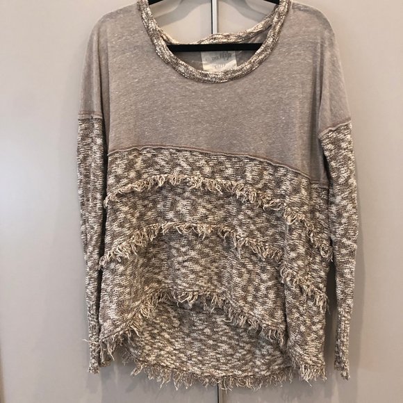 FREE PEOPLE Grey/Tan Sweater HOST PICK!!! - Picture 5 of 6